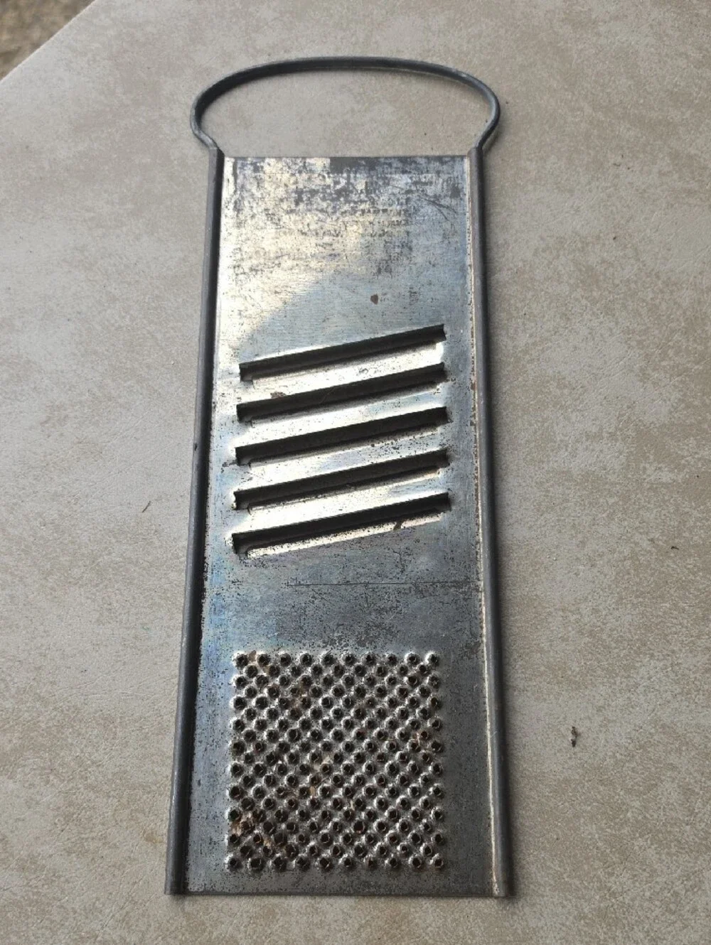 Vintage Metal Handheld Grater - Silver
